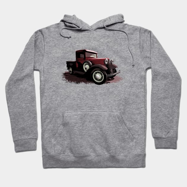 Red 1930 Ford Model A truck Hoodie by ZoeysGarage